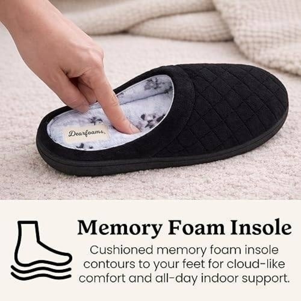 Dearfoams Women Leslie Clog Slippers Black Multi Size S 5/6 New With Tags - Picture 3 of 5